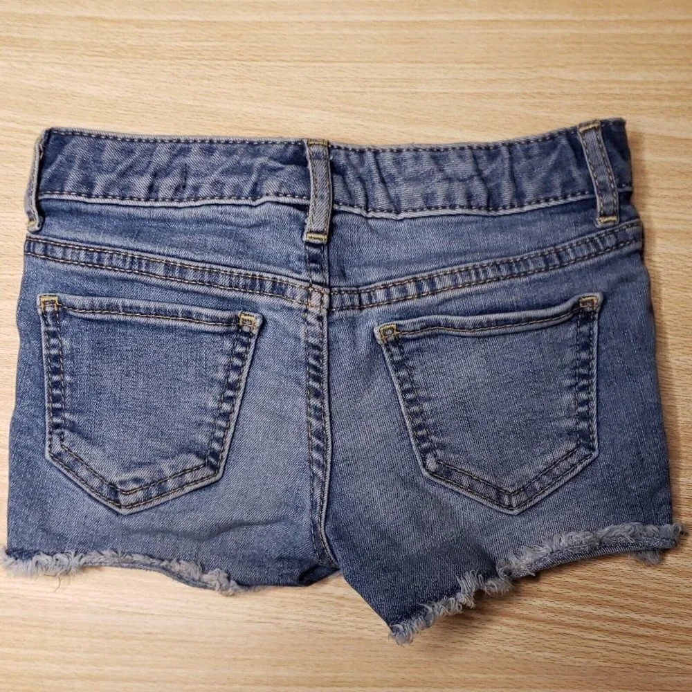 Gap Girls Stretch Shortie Shorts Distressed With Patches 6